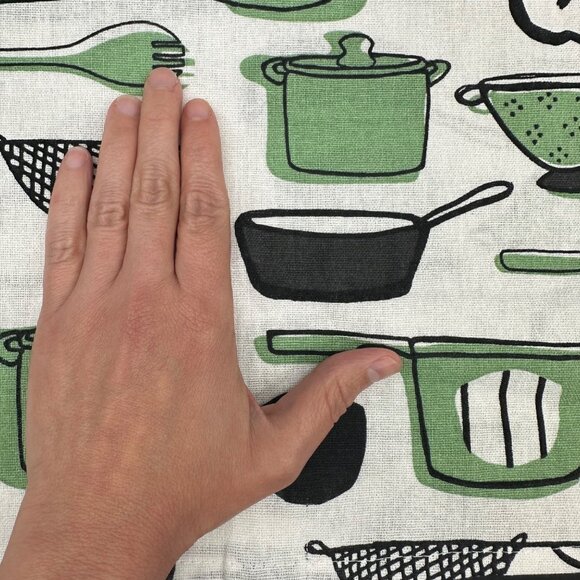 Kitschy Kitchen Dish Towels Green Black White Hanging Loop IKEA Rinnig Cotton - Picture 6 of 8